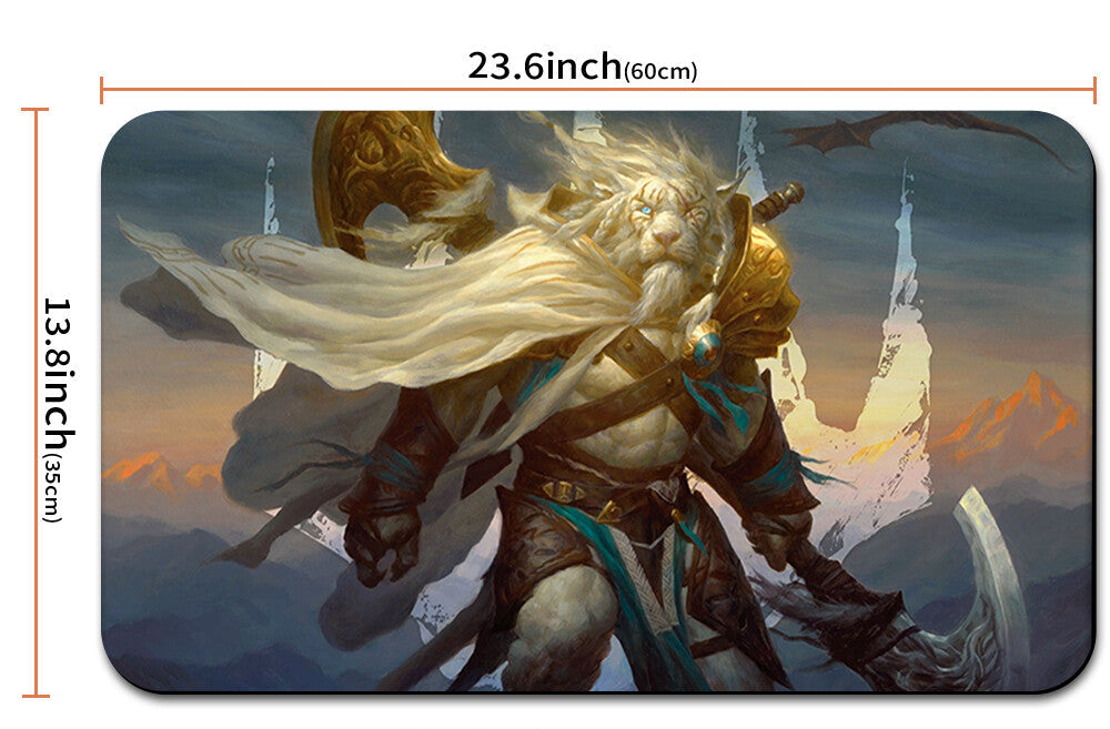 Gaming mouse pad with warrior design and measurements