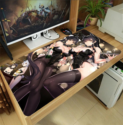 Azur Lane Atago Anime Girl Large Mouse Pad Keyboard Play Desk Mat 70x40cm