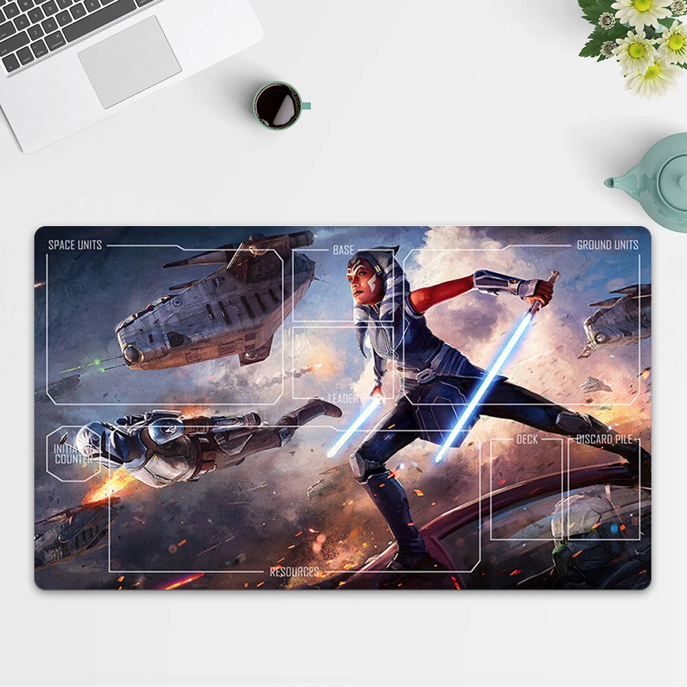 Playmat Ahsoka Tano TCG Starwars : Unlimited Trading Card Game Play Mat Free Bag