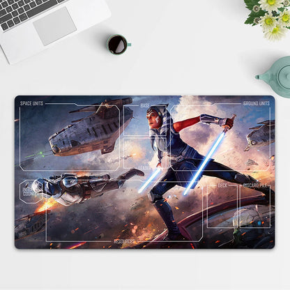 Playmat Ahsoka Tano TCG Starwars : Unlimited Trading Card Game Play Mat Free Bag