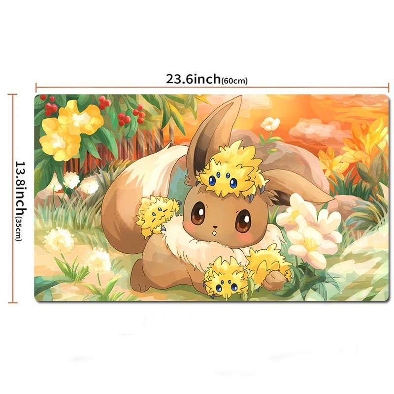 Eevee Board Game Pokemon Playmat PTCG TCG CCG Mouse Pad Trading Card Games Mat