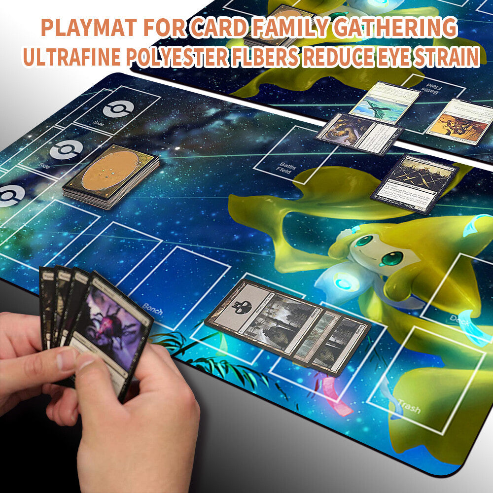 NEW Pokemon Playmat Stitched Edge with Card Zones Rubber Playmat Stitched Edge Compatible Pokemon