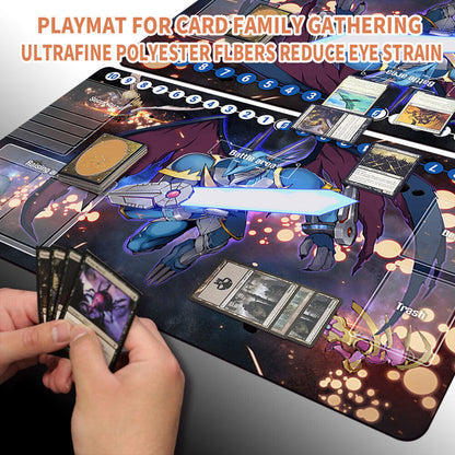 Board Game Digimon Playmat With Card Zones Mousepad Playmat of TCG CCG Stitched Edge