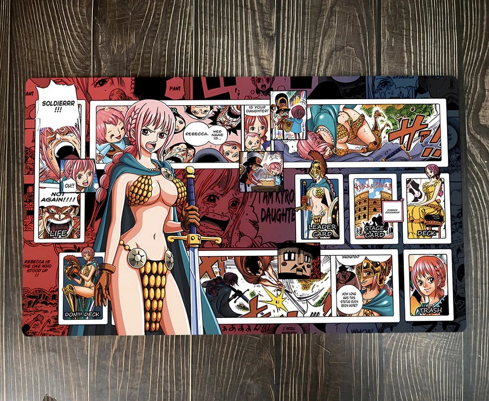 One Piece O-P OPCG TCG CCG Play Pad Rebecca Table Playmat Trading Card Game Desk Mat Mousepad
