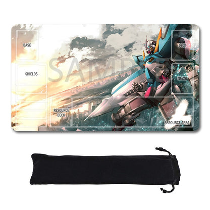 Gundam Playmat Suitable for GCG , includes Storage Bag, 24 x 14 inches (50825)