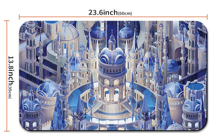 Mouse pad with castle design and measurements