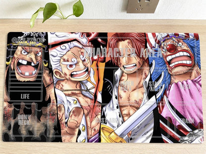 Blackbeard Luffy Shanks Buggy One Piece Playmat OPCG TCG CCG Pad Trading Card Game DeskMat