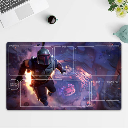 Playmat Boba Fett TCG Starwars : Unlimited Trading Card Game Play Mat Free Bag