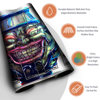 Yugioh Playmat Stitched Edge With Card Zones Yugioh Mouse pad Playmat Stitched Edge of Yugioh TCG