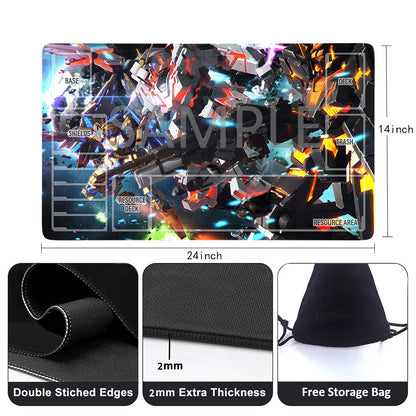 Gundam Playmat Suitable for GCG , includes Storage Bag,24 x 14 inches (GD5101413)