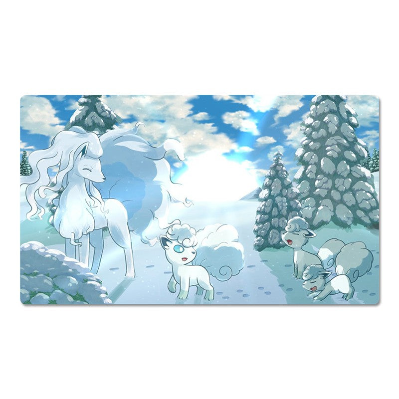 Alolan Ninetales Vulpix Board Pokemon Playmat TCG CCG Card Game Mat Mousepad