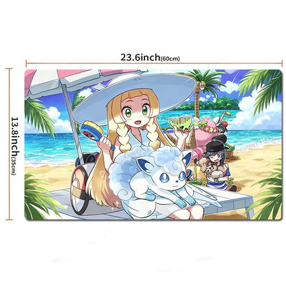 Lillie Alolan Vulpix Board Game Pokemon Table Playmat TCG CCG Mat Pad Mousepad