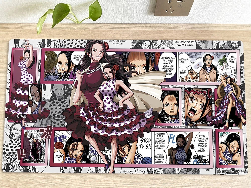 One Piece Viola O-P Table Playmat OPCG TCG CCG Play Pad Trading Card Game Desk Mat Mousepad