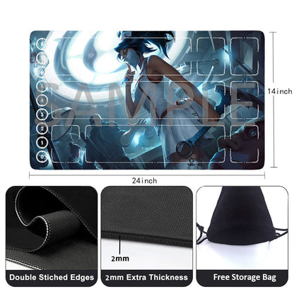 Akali - League Of Legends Riftbound Playmat 24x14 in + Free Storage Bag