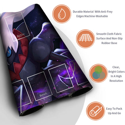 NEW Pokemon Playmat Stitched Edge with Card Zones Rubber Playmat Stitched Edge Compatible Pokemon