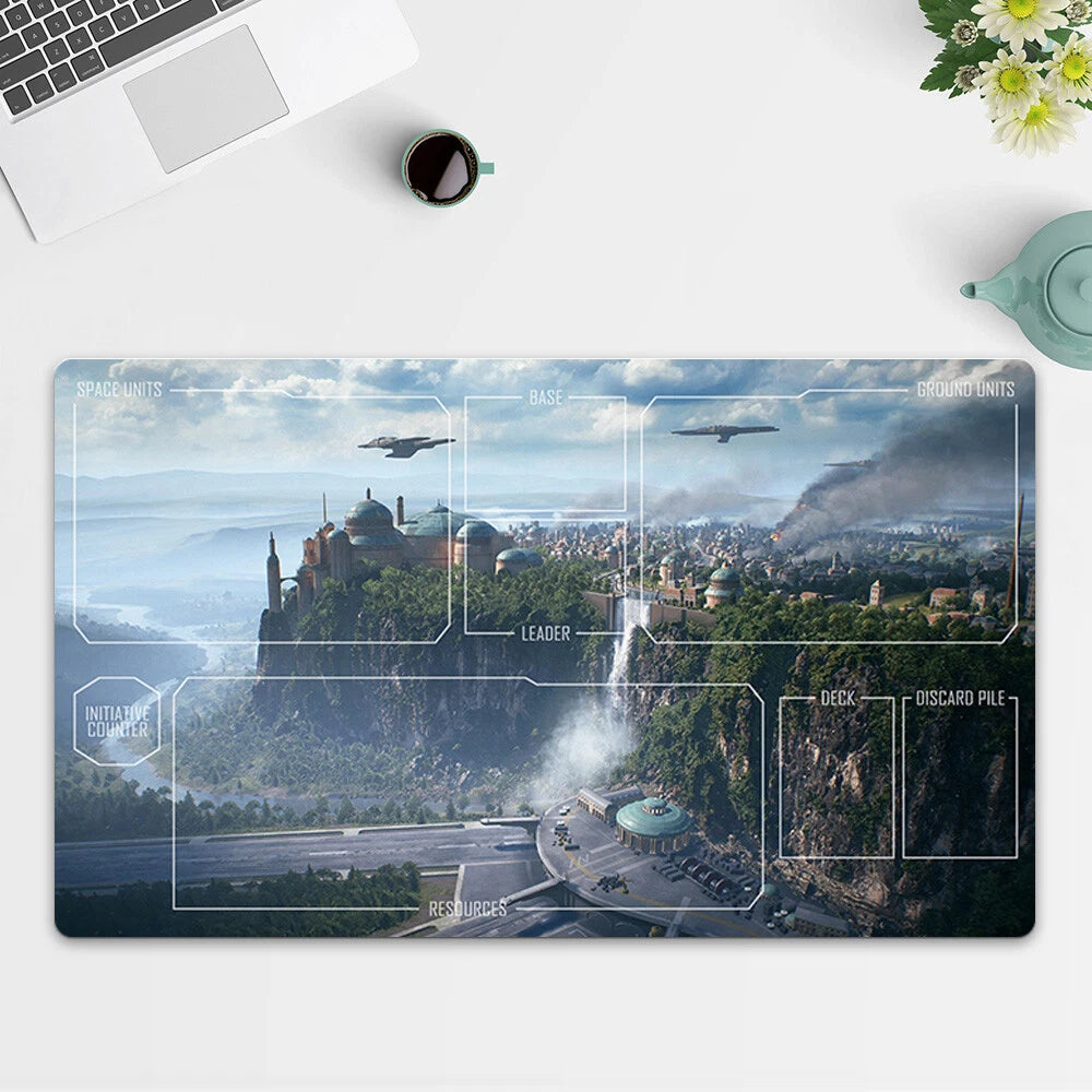 Playmat Theed City TCG Starwars : Unlimited Trading Card Game Play Mat Free Bag
