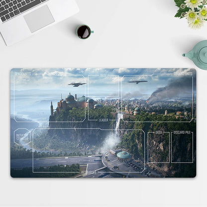 Playmat Theed City TCG Starwars : Unlimited Trading Card Game Play Mat Free Bag