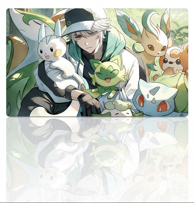 Sprigatito Emolga Leafeon Pokemon Playmat PTCG TCG CCG Pad Trading Card Game Mat
