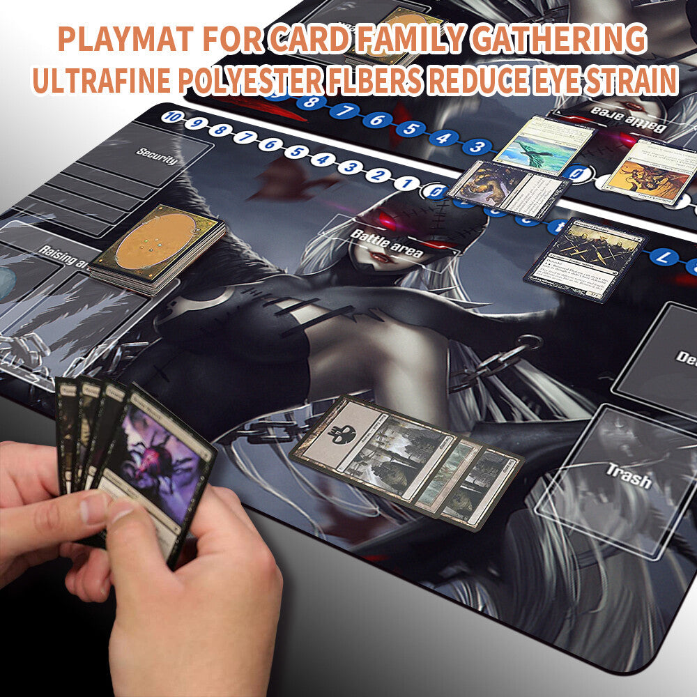 Board Game Digimon Playmat With Card Zones Mousepad Playmat of TCG CCG Stitched Edge