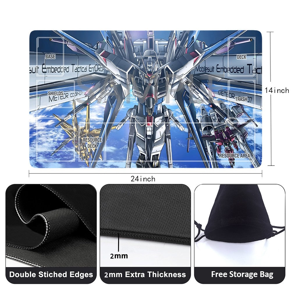Gundam Playmat Suitable for GCG , includes Storage Bag, 24 x 14 inches (GD510140)