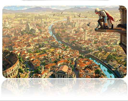 Fork with a scenic cityscape background