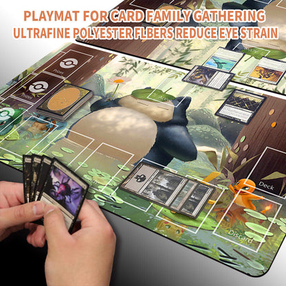 NEW Pokemon Snorlax Playmat Stitched Edge with Card Zones Rubber Game Playmat Stitched Edge of TCG
