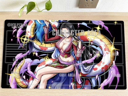 One Piece Boa Hancock Duel Playmat CCG OPCG Play Mat Trading Card Game Mousepad Deskmat
