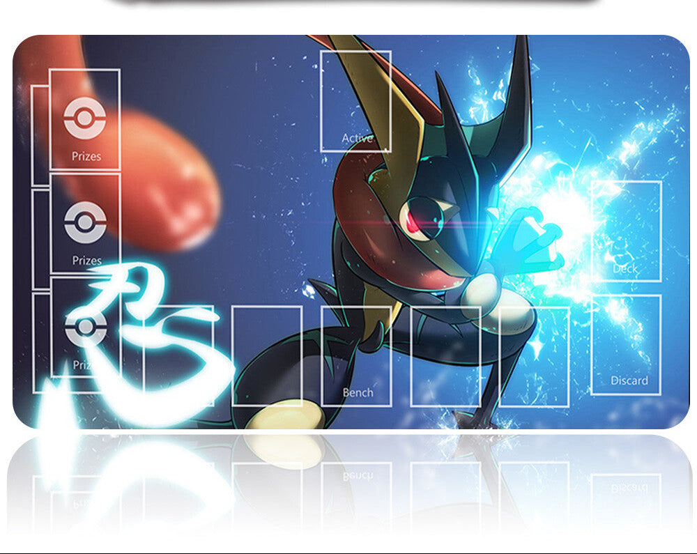 NEW Pokemon Greninja Playmat Stitched Edge with Card Zones Rubber Game Playmat Stitched Edge of TCG