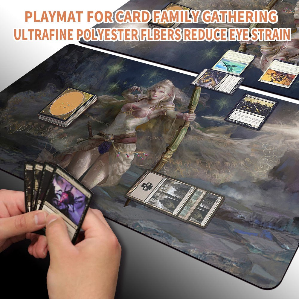 Rosa, Resolute White Mage - Magic The Gathering MTG Playmat TCG CCG MTG Playmat Stitched Edge