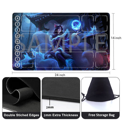 Ahri - League Of Legends Riftbound Playmat 24x14 in + Free Storage Bag