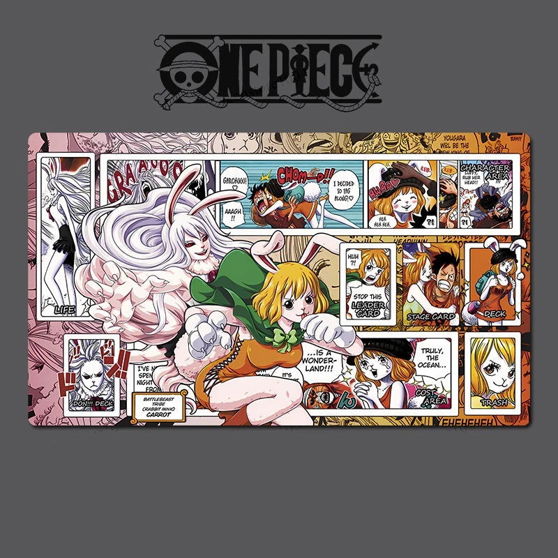 Collage of anime characters and scenes with 'One Piece' logo at the top.