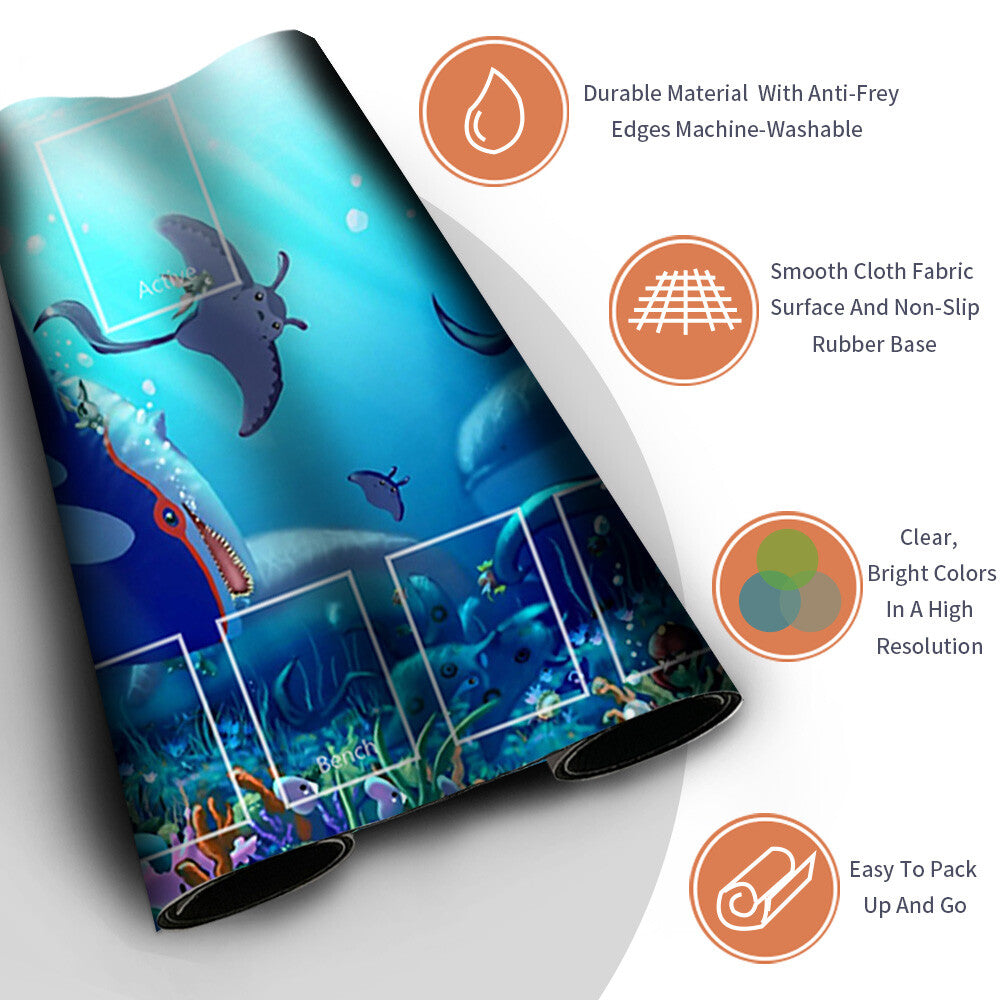 Pokemon Kyogre Playmat Stitched Edge With Zones Card Game Playmat Stitched Edge of MTG TCG CCG