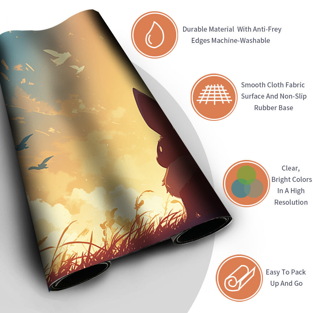 New Pokemon Eevee Playmat Stitched Edge | Pokemon TCG Playmat Stitched Edge | 1351901