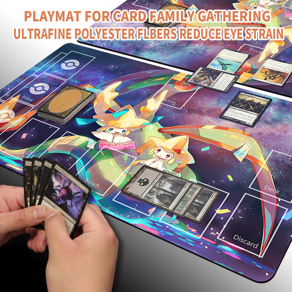 NEW Pokemon Playmat Stitched Edge with Card Zones Rubber Playmat Stitched Edge Compatible Pokemon