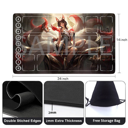 Ahri - League Of Legends Riftbound Playmat 24x14 in + Free Storage Bag