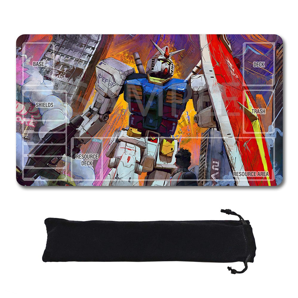 Gundam Playmat Suitable for GCG , includes Storage Bag, 24 x 14 inches (1196785)