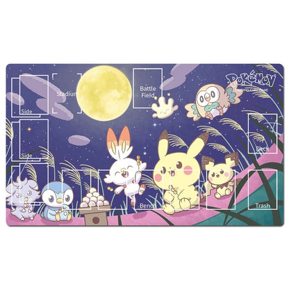 Pokemon Playmat Pikachu Scorbunny Rowlet Yamper TCG CCG Card Game Deskmat Mousepad