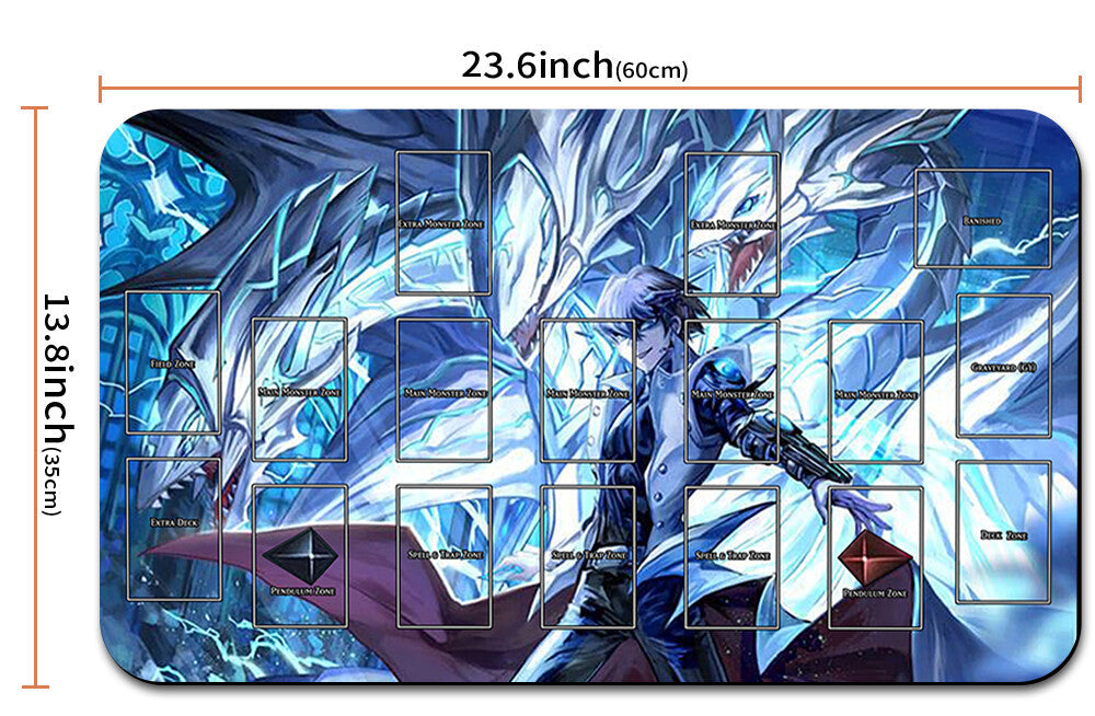 Large mouse pad with anime-style design and measurements
