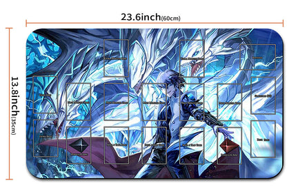 Large mouse pad with anime-style design and measurements