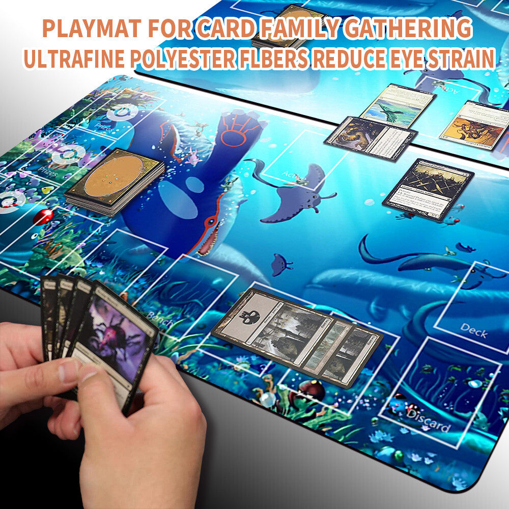 Pokemon Kyogre Playmat Stitched Edge With Zones Card Game Playmat Stitched Edge of MTG TCG CCG