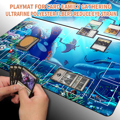 Pokemon Kyogre Playmat Stitched Edge With Zones Card Game Playmat Stitched Edge of MTG TCG CCG