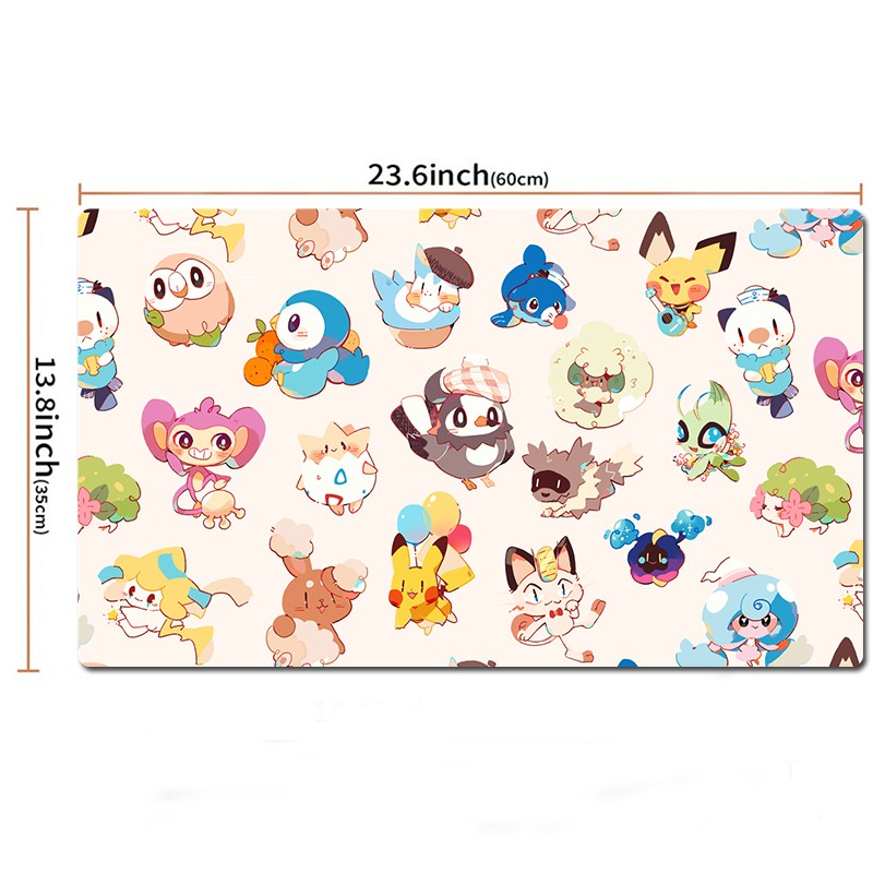 Oshawott Piplup Rowlet Pokemon Table Playmat TCG CCG Mat Gaming Pad Mousepad
