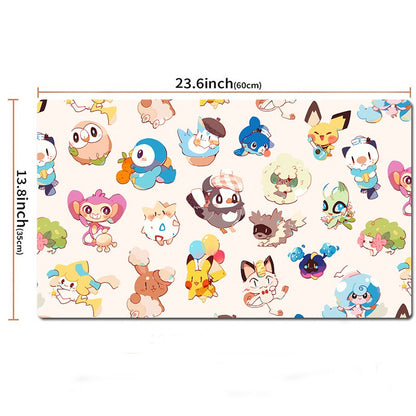 Oshawott Piplup Rowlet Pokemon Table Playmat TCG CCG Mat Gaming Pad Mousepad