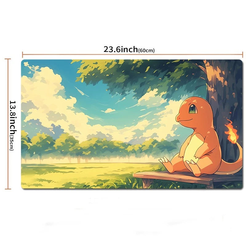 A rectangular printed mat or cushion shown on a white background with dimension lines indicating 23.6 inches by 13.