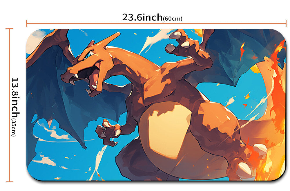 Mouse pad with dragon design and measurements