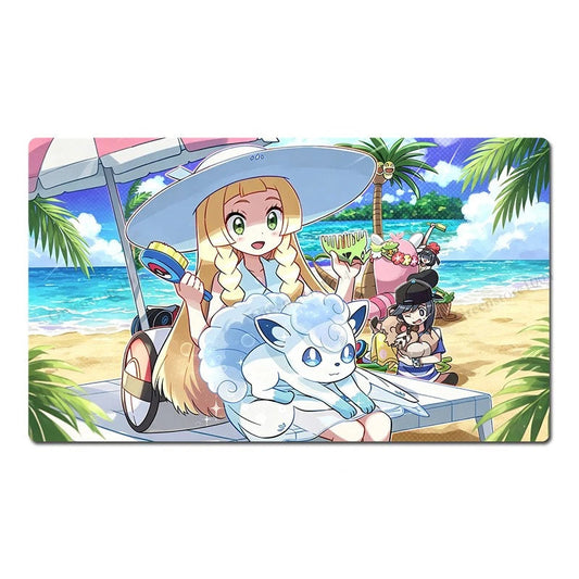 Lillie Alolan Vulpix Board Game Pokemon Table Playmat TCG CCG Mat Pad Mousepad