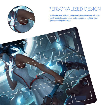 Akali - League Of Legends Riftbound Playmat 24x14 in + Free Storage Bag