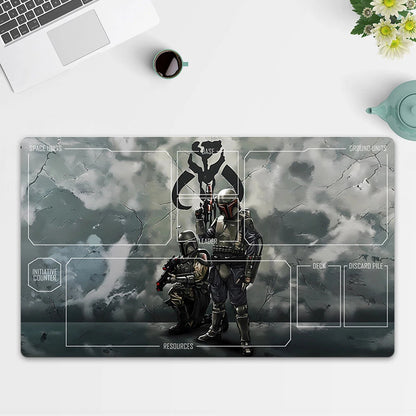 Playmat Mandalorian TCG Starwars : Unlimited Trading Card Game Play Mat Free Bag
