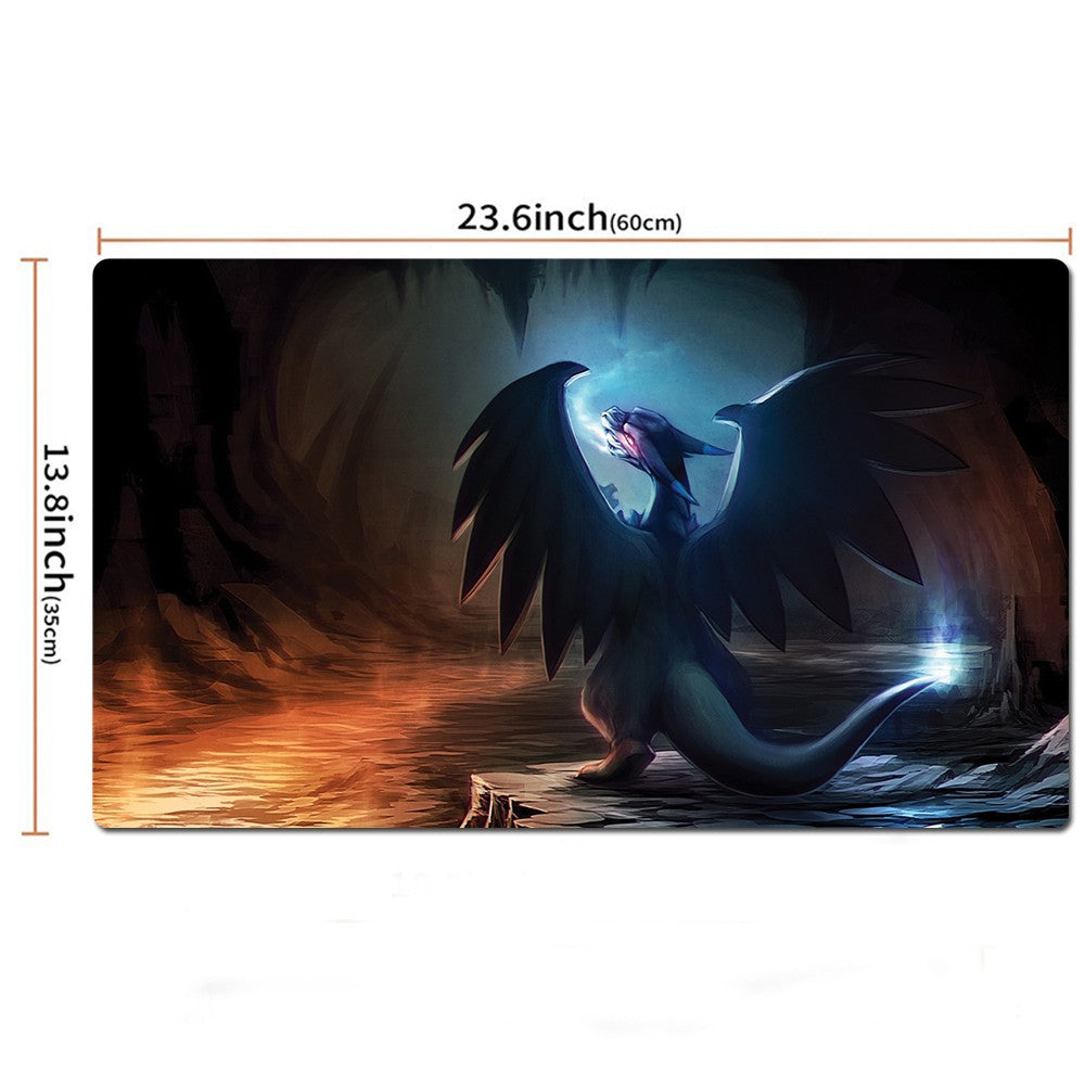 Tapete de jogo de cartas colecionáveis Mega Charizard X Pokemon mesa PTCG TCG CCG Pad-