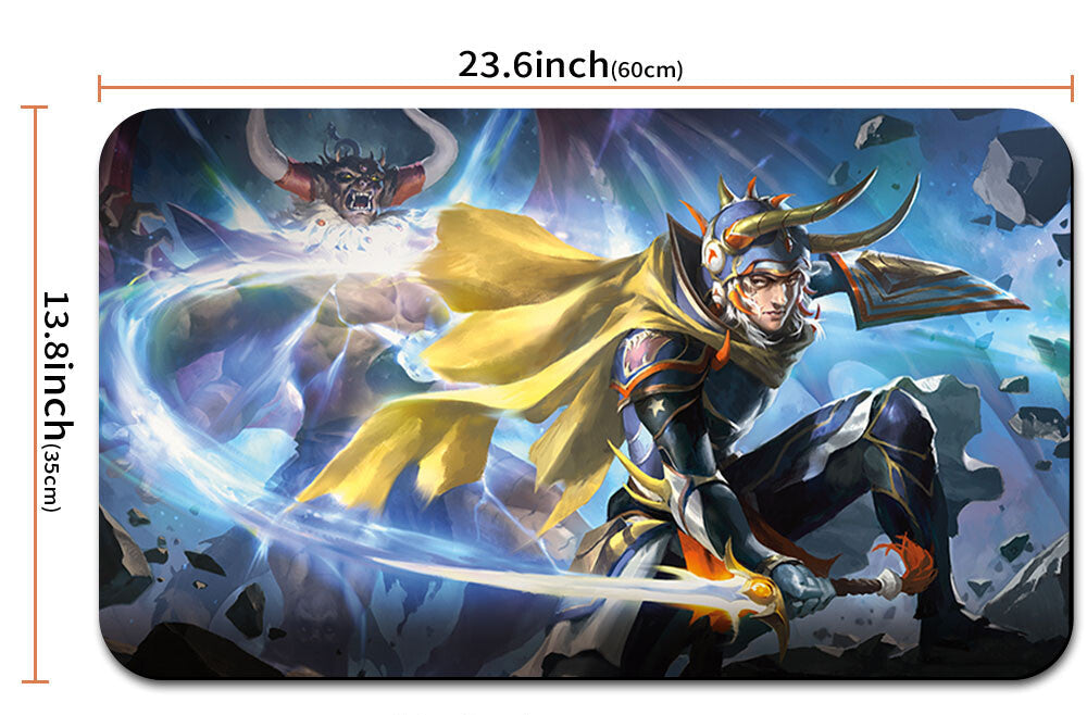 Gaming mouse pad with warrior design and measurements